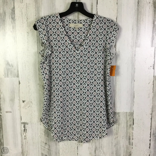 Blouse Short Sleeve By Oggi In Pink & White, Size: Xs