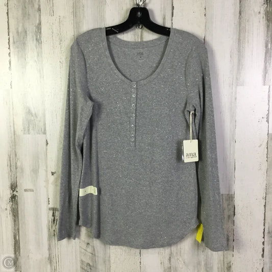 Top Long Sleeve Basic By Ana In Grey, Size: M