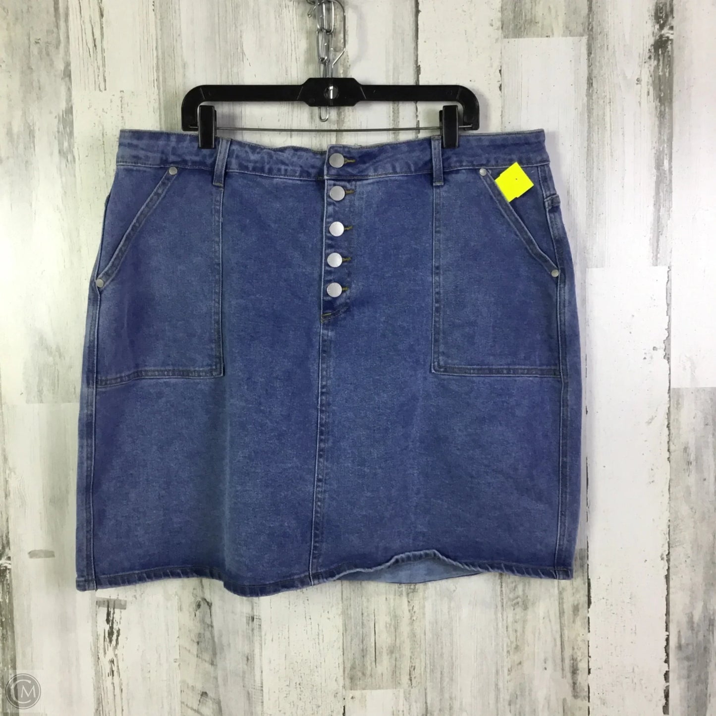 Skirt Mini & Short By City Chic In Blue Denim, Size: 22