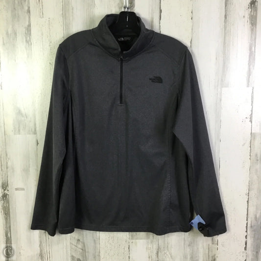 Athletic Top Long Sleeve Collar By The North Face In Grey, Size: Xl