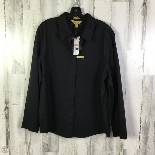 Top Long Sleeve By Investments In Black, Size: 1x