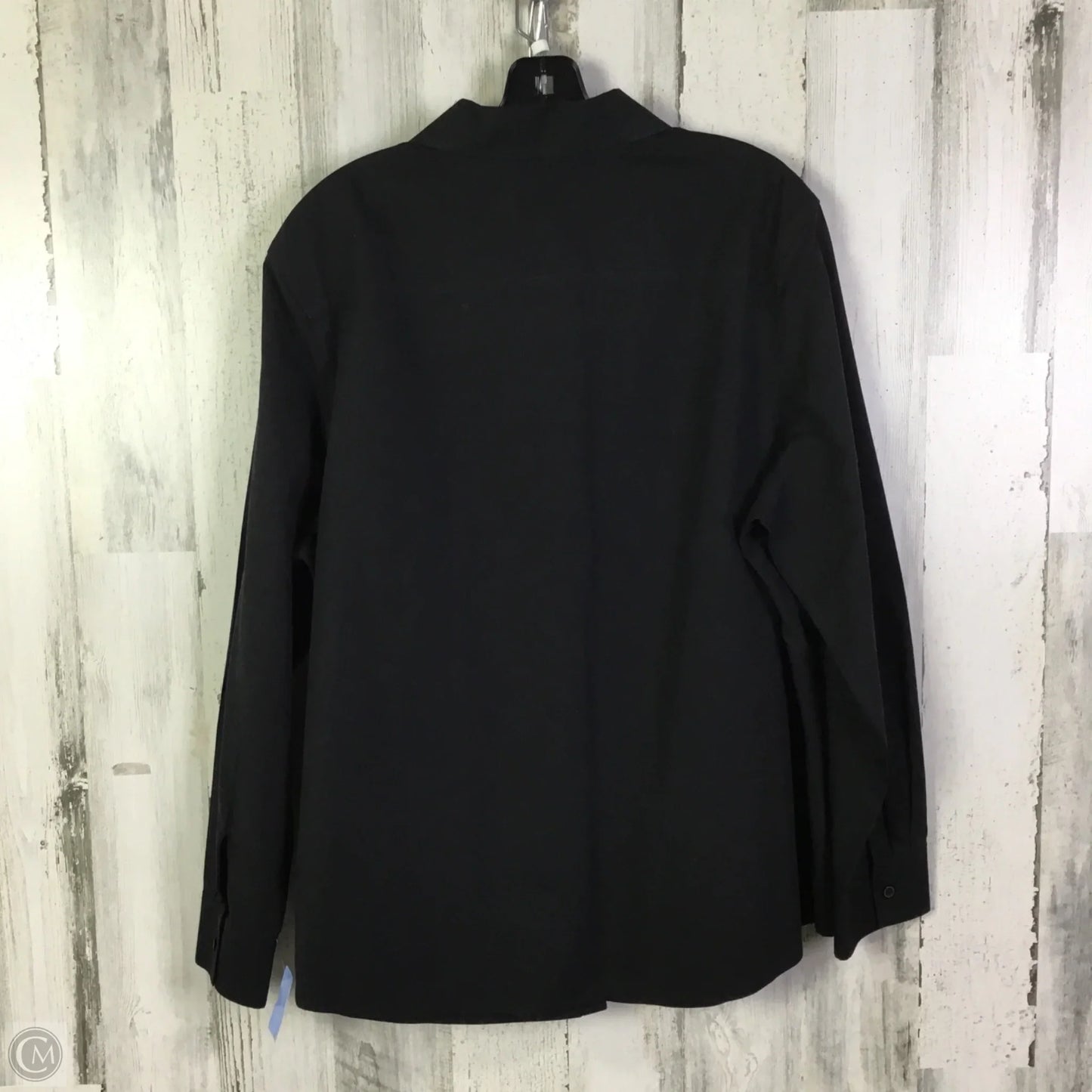 Top Long Sleeve By Investments In Black, Size: 1x