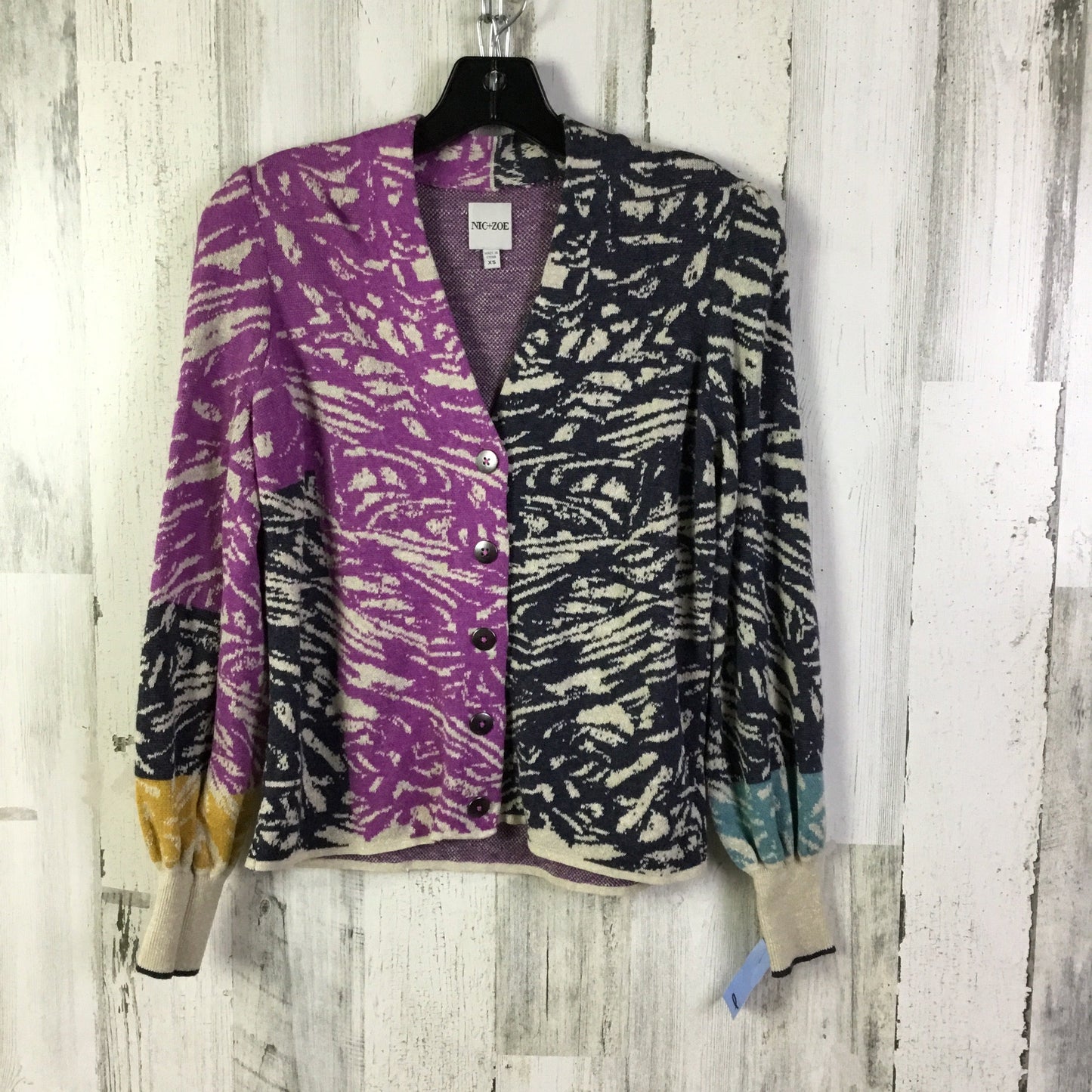 Sweater Cardigan By Nic + Zoe In Purple, Size: Xs