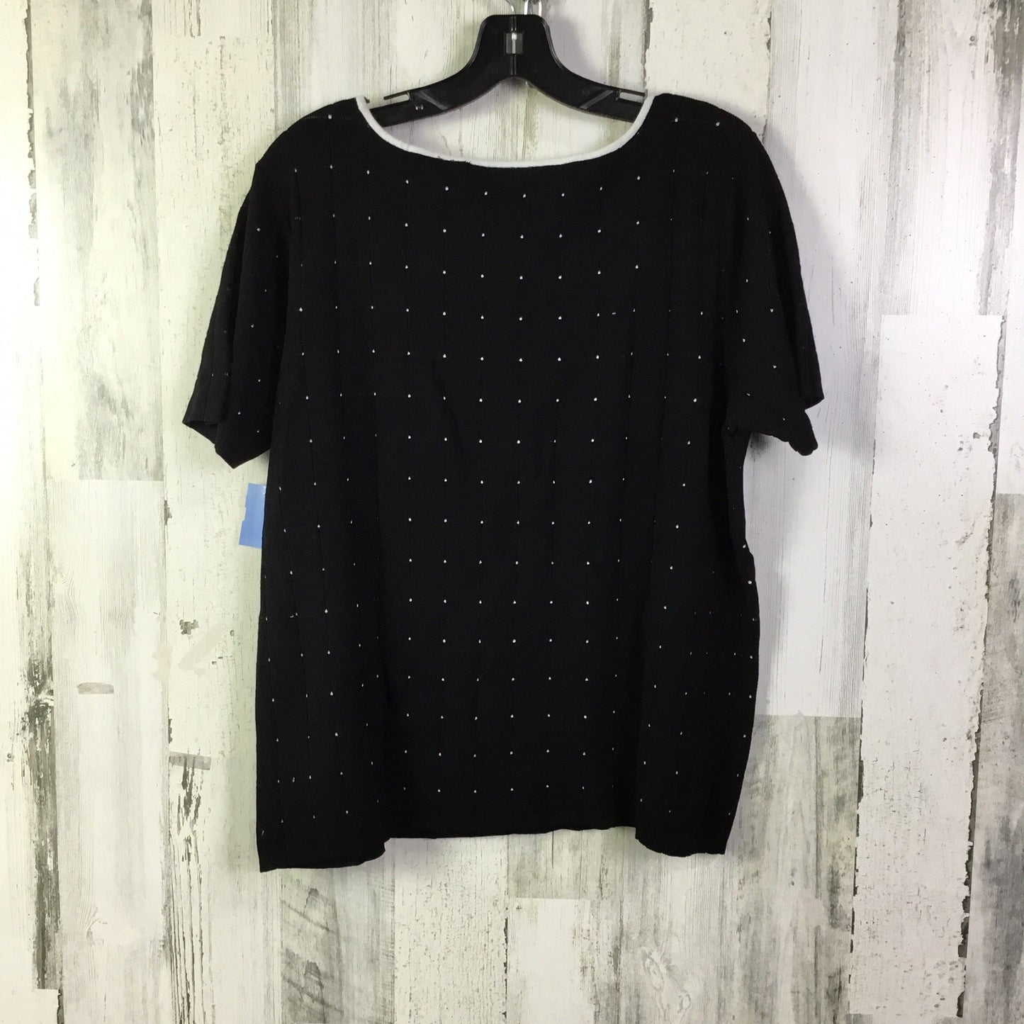 Sweater Short Sleeve By Elisabeth In Black, Size: 1x