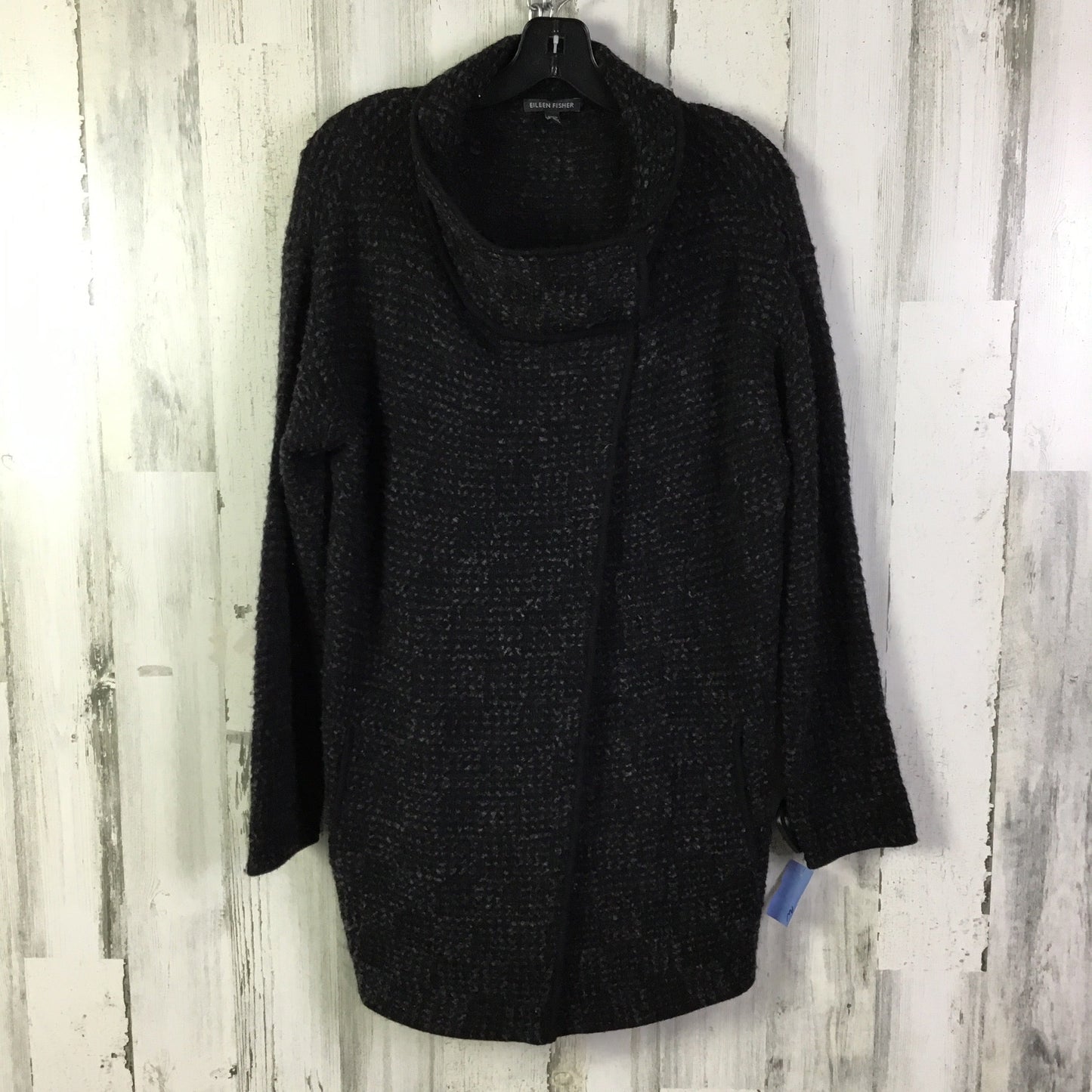 Sweater Cardigan By Eileen Fisher In Black, Size: M