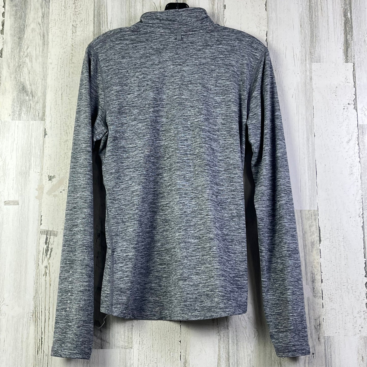 Athletic Top Long Sleeve Collar By Nike Apparel In Grey, Size: M