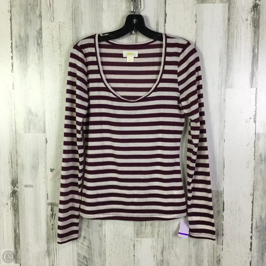 Top Long Sleeve By Maeve In Striped Pattern, Size: M