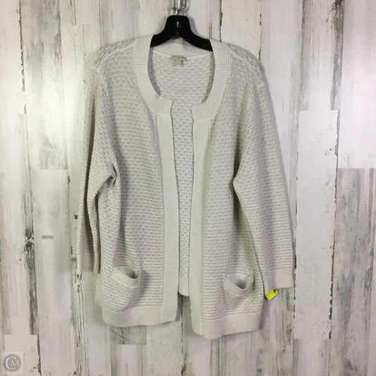 Sweater Cardigan By Talbots In Cream, Size: 1x