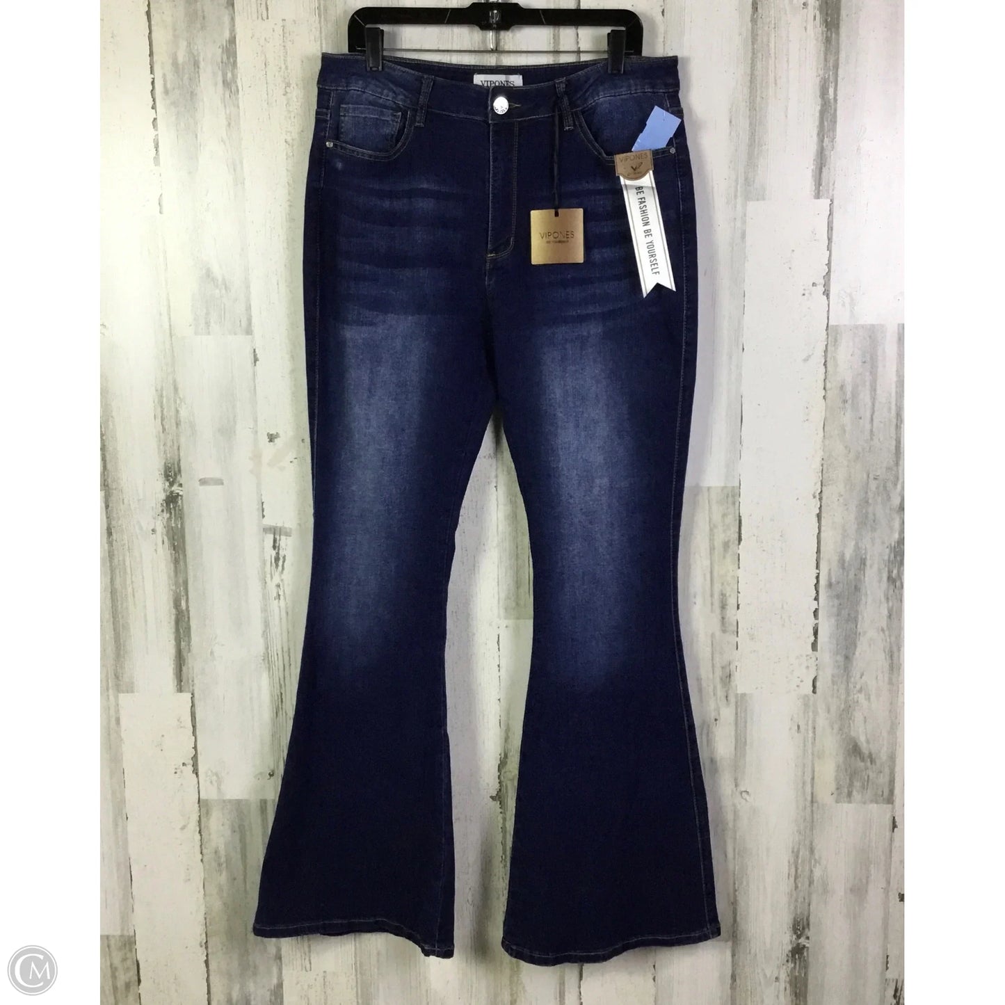 Jeans Flared By Clothes Mentor In Blue Denim, Size: 16