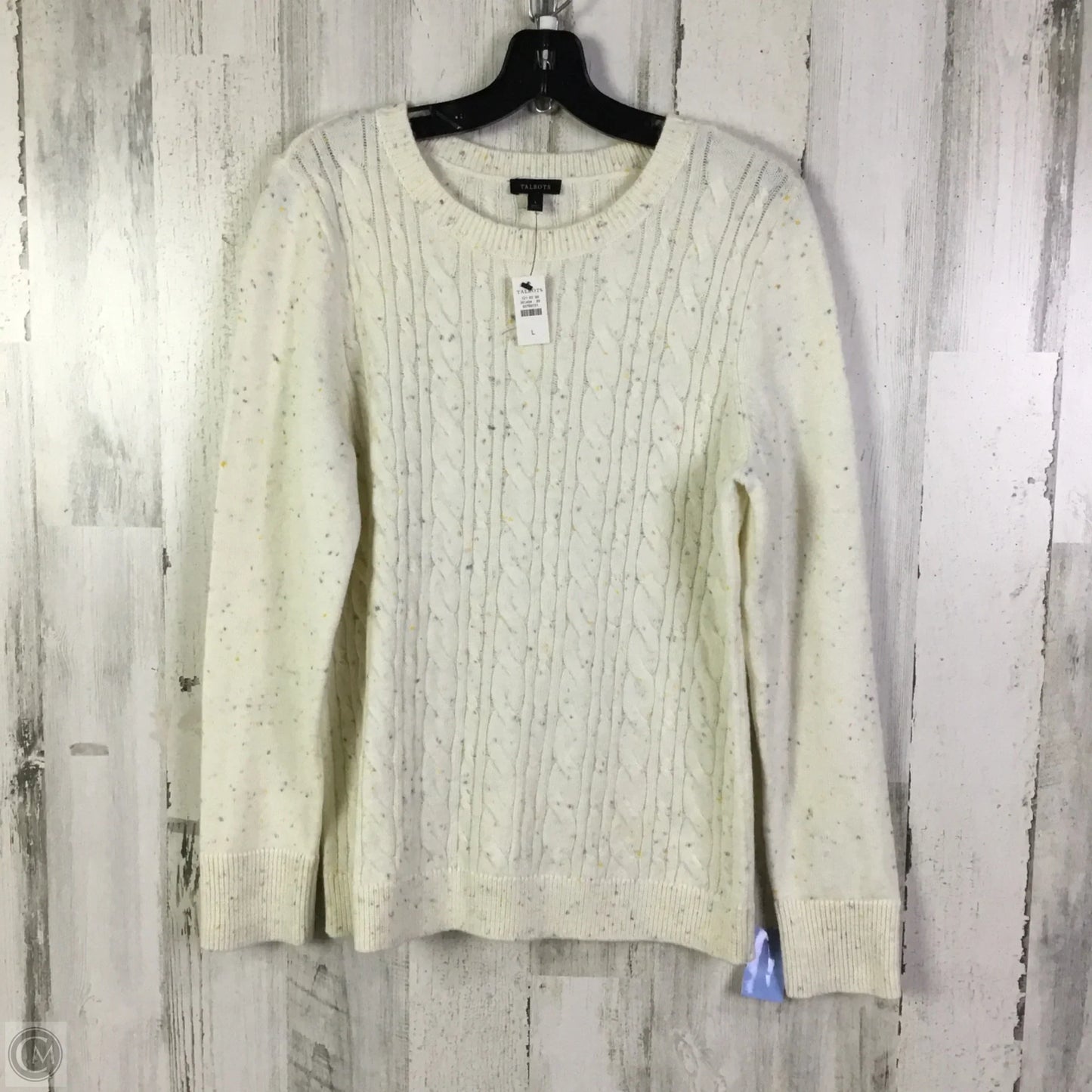 Sweater By Talbots In Cream, Size: L