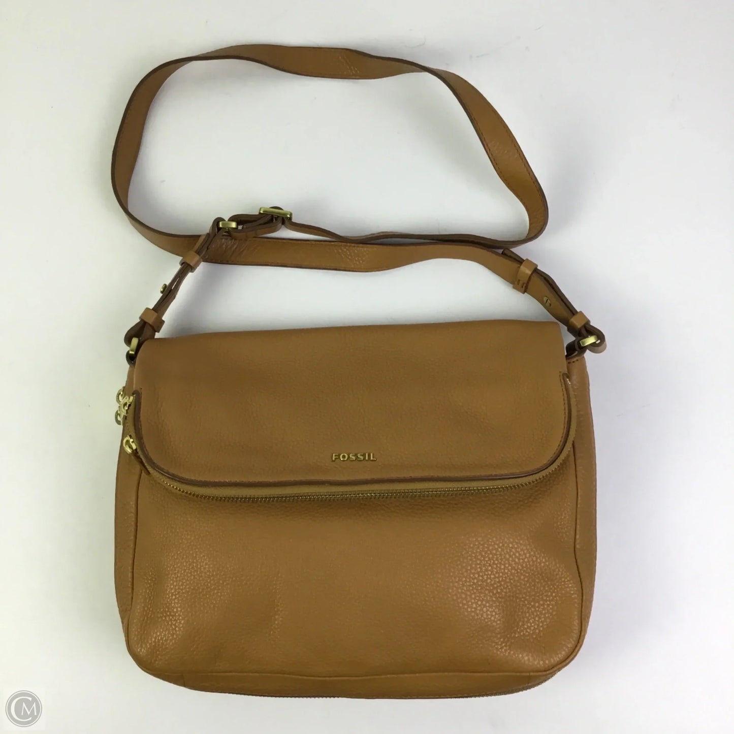 Crossbody Leather By Fossil, Size: Medium