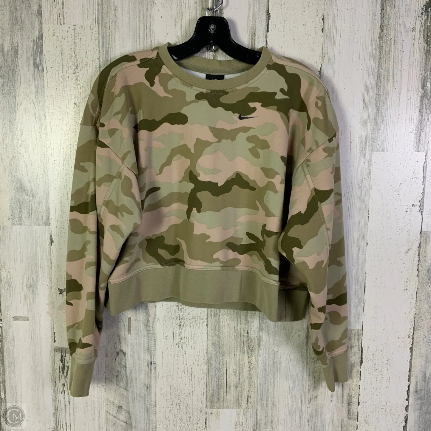 Sweatshirt Crewneck By Nike Apparel In Camouflage Print, Size: Xs