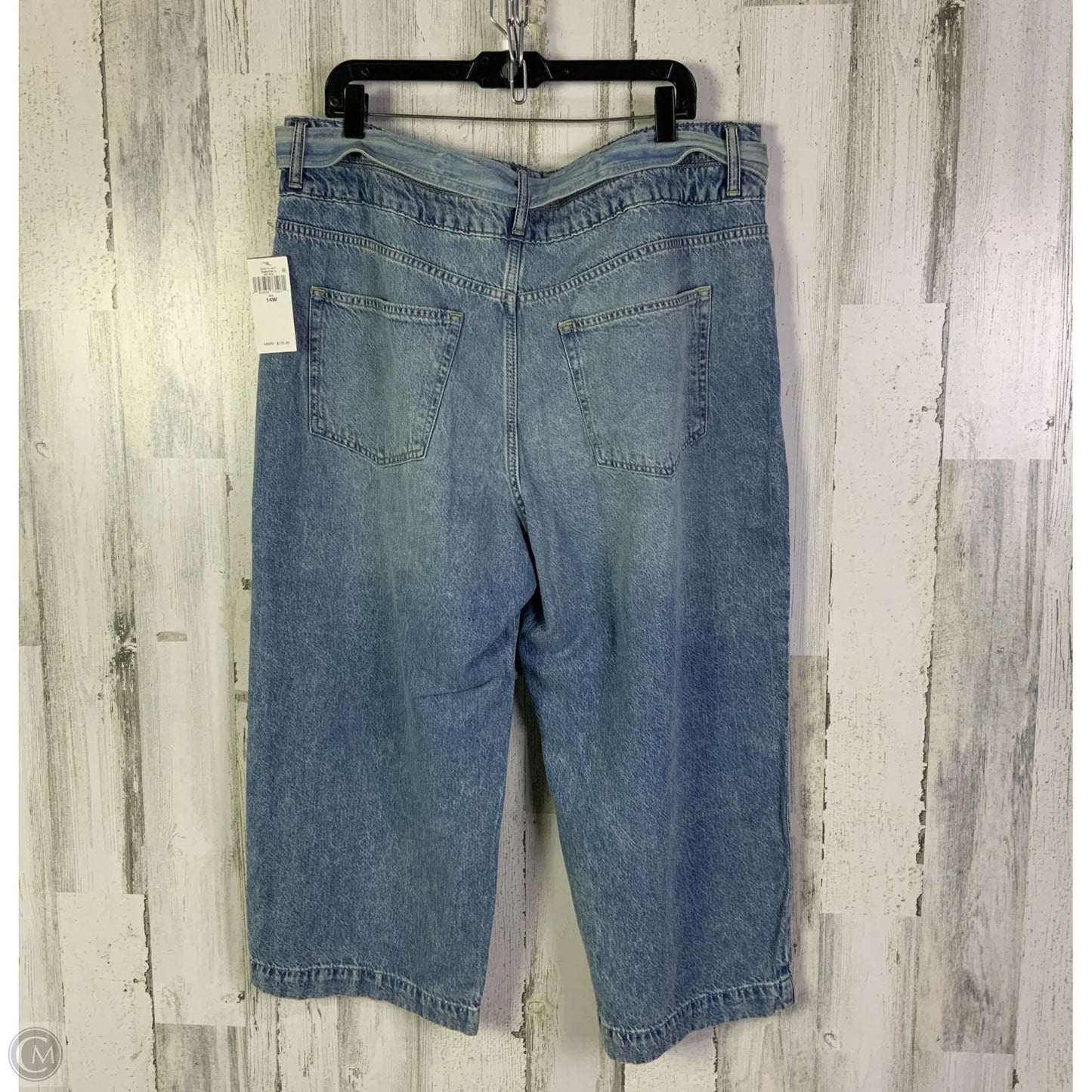 Jeans Cropped By Lauren By Ralph Lauren In Blue Denim, Size: 14