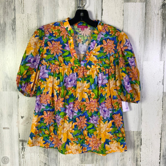 Top Short Sleeve By Flying Monkey In Orange & Purple, Size: S