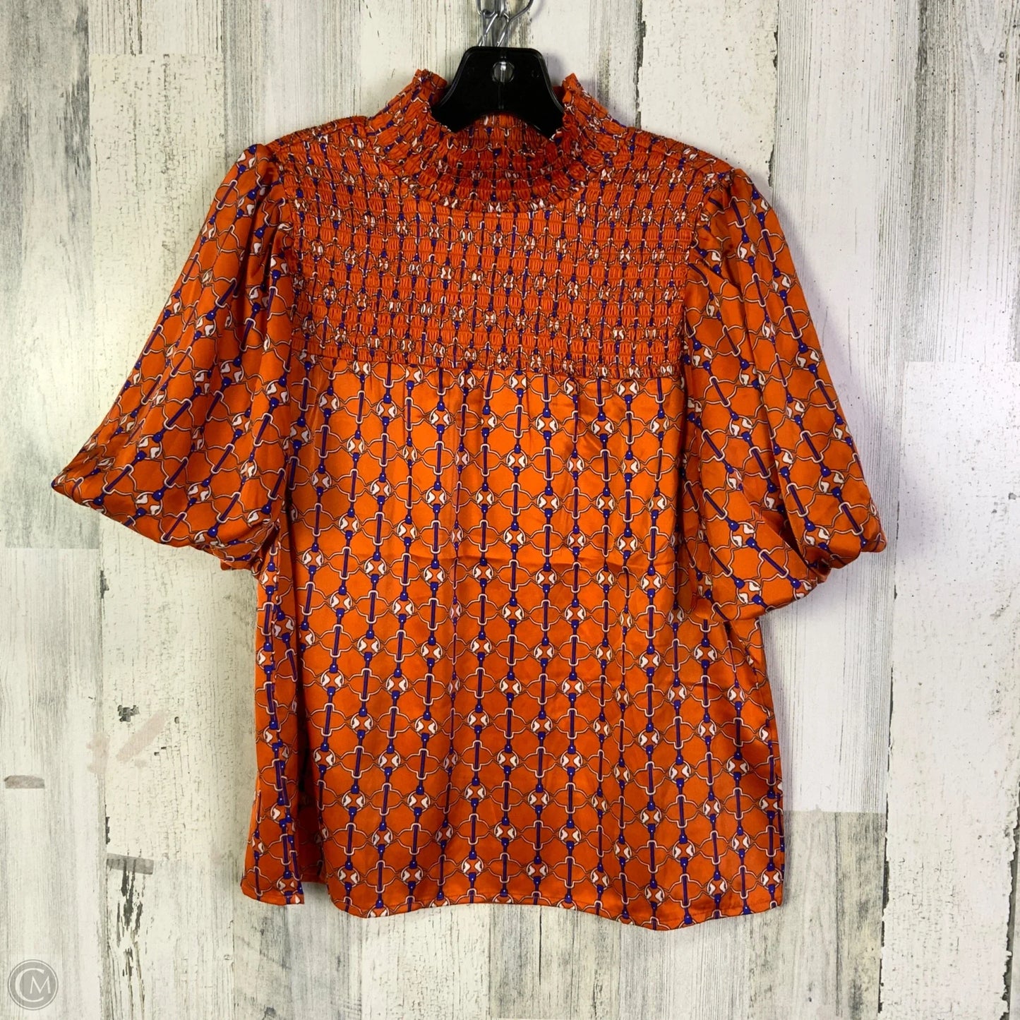 Blouse Short Sleeve By Thml In Blue & Orange, Size: S