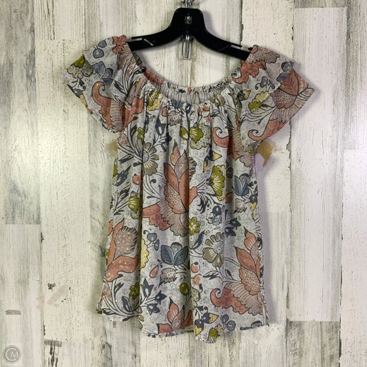Blouse Sleeveless By Loft In Grey & Pink, Size: Xxsp