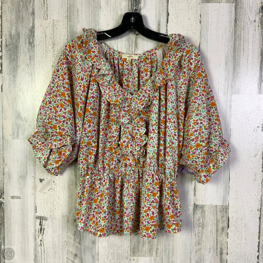 Top Short Sleeve By Entro In White, Size: L