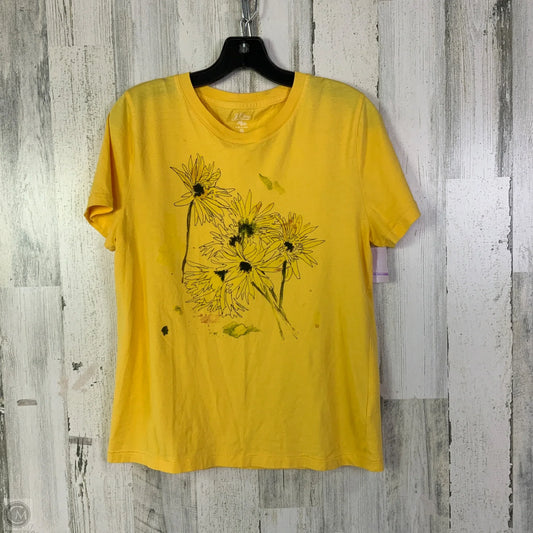 Top Short Sleeve Basic By J. Crew In Yellow, Size: M