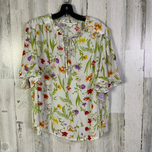 Top Short Sleeve By Cynthia Rowley In White, Size: 1x