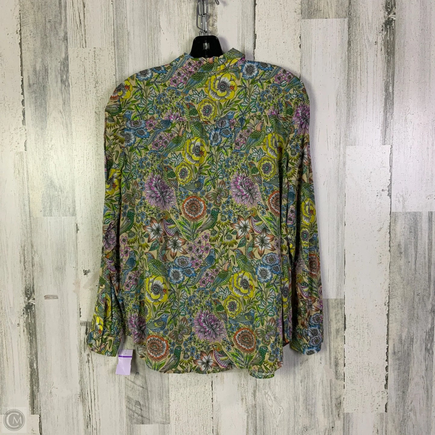 Top Long Sleeve By J. Jill In Green & Tan, Size: M