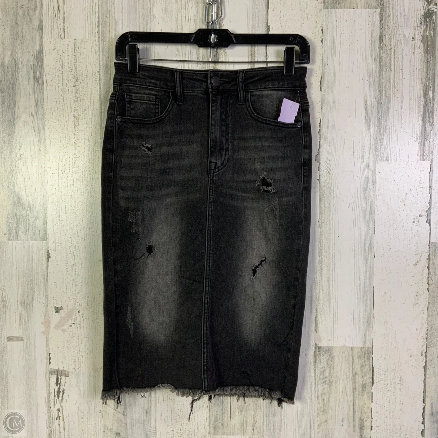 Skirt Mini & Short By Risen In Black Denim, Size: 4