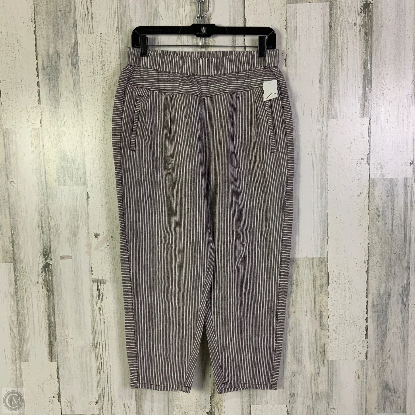 Pants Linen By Anthropologie In Brown & White, Size: 4