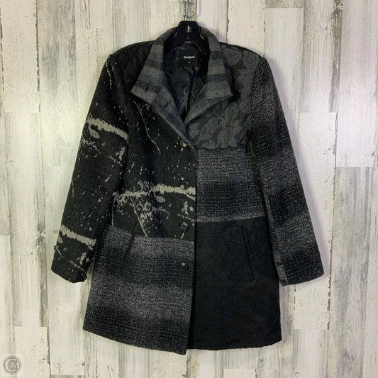 Coat Peacoat By Desigual In Black & Grey, Size: M
