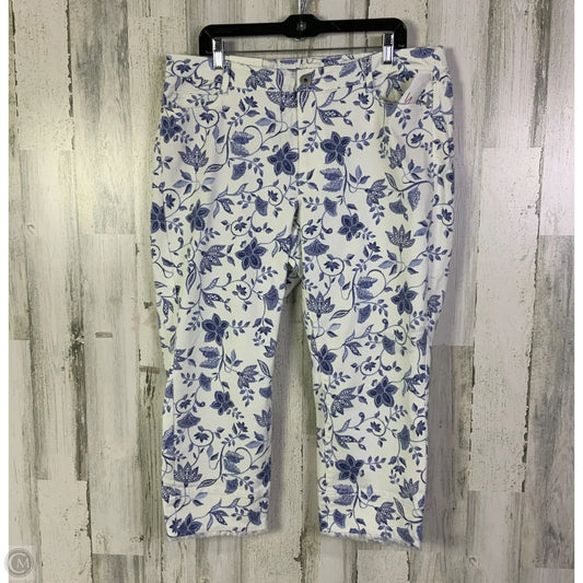 Jeans Cropped By J. Jill In Blue & White, Size: 18