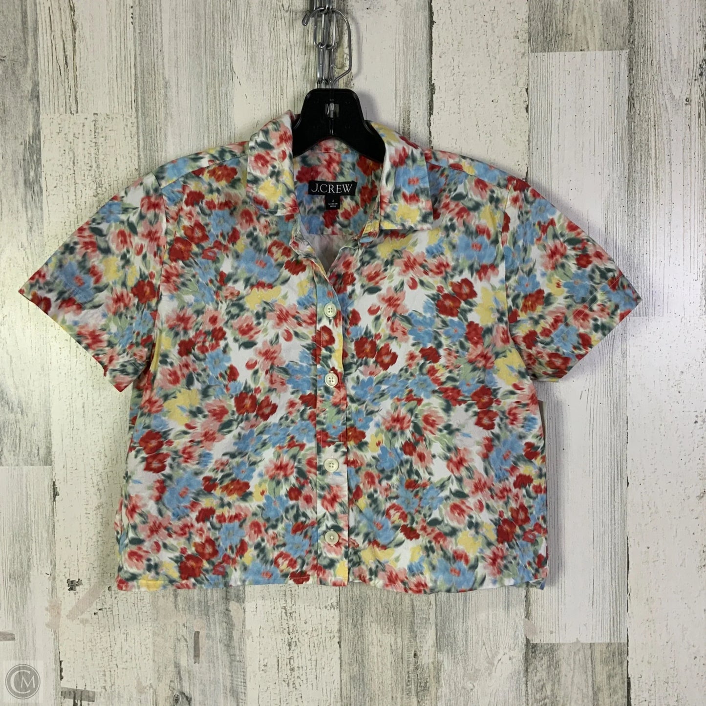 Top Short Sleeve By J. Crew In Blue & Red, Size: Xs