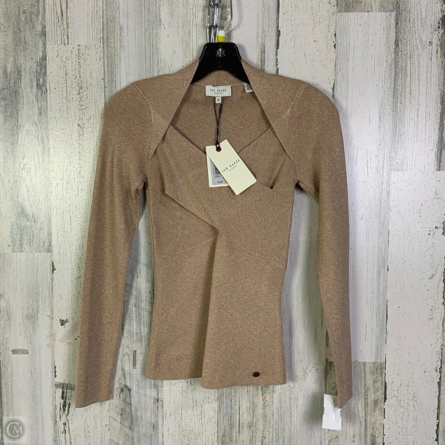 Top Long Sleeve By Ted Baker In Peach, Size: Xs