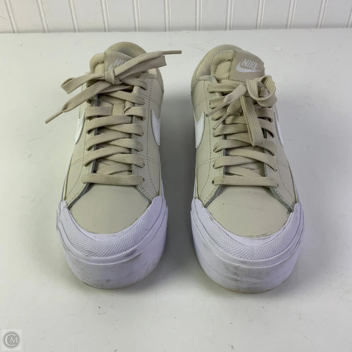 Shoes Sneakers Platform By Nike In Tan & White, Size: 6.5