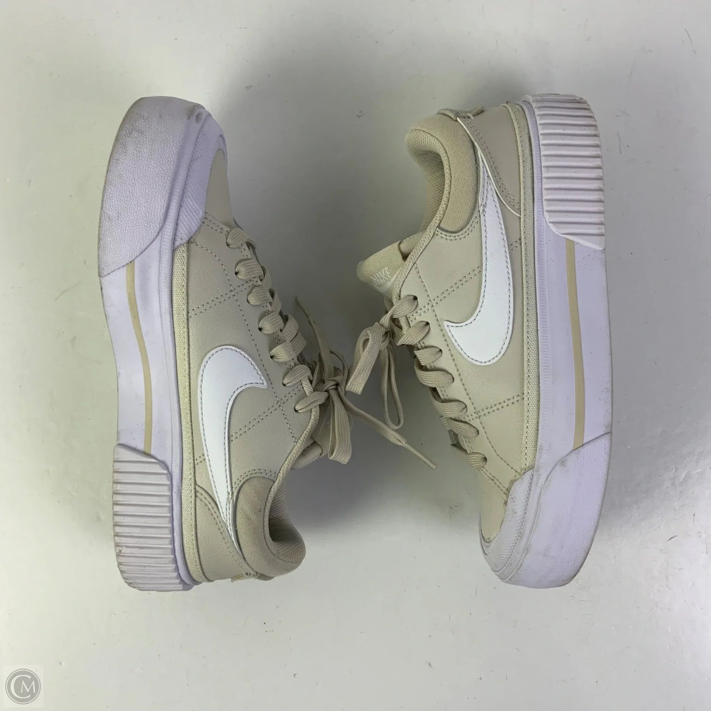 Shoes Sneakers Platform By Nike In Tan & White, Size: 6.5
