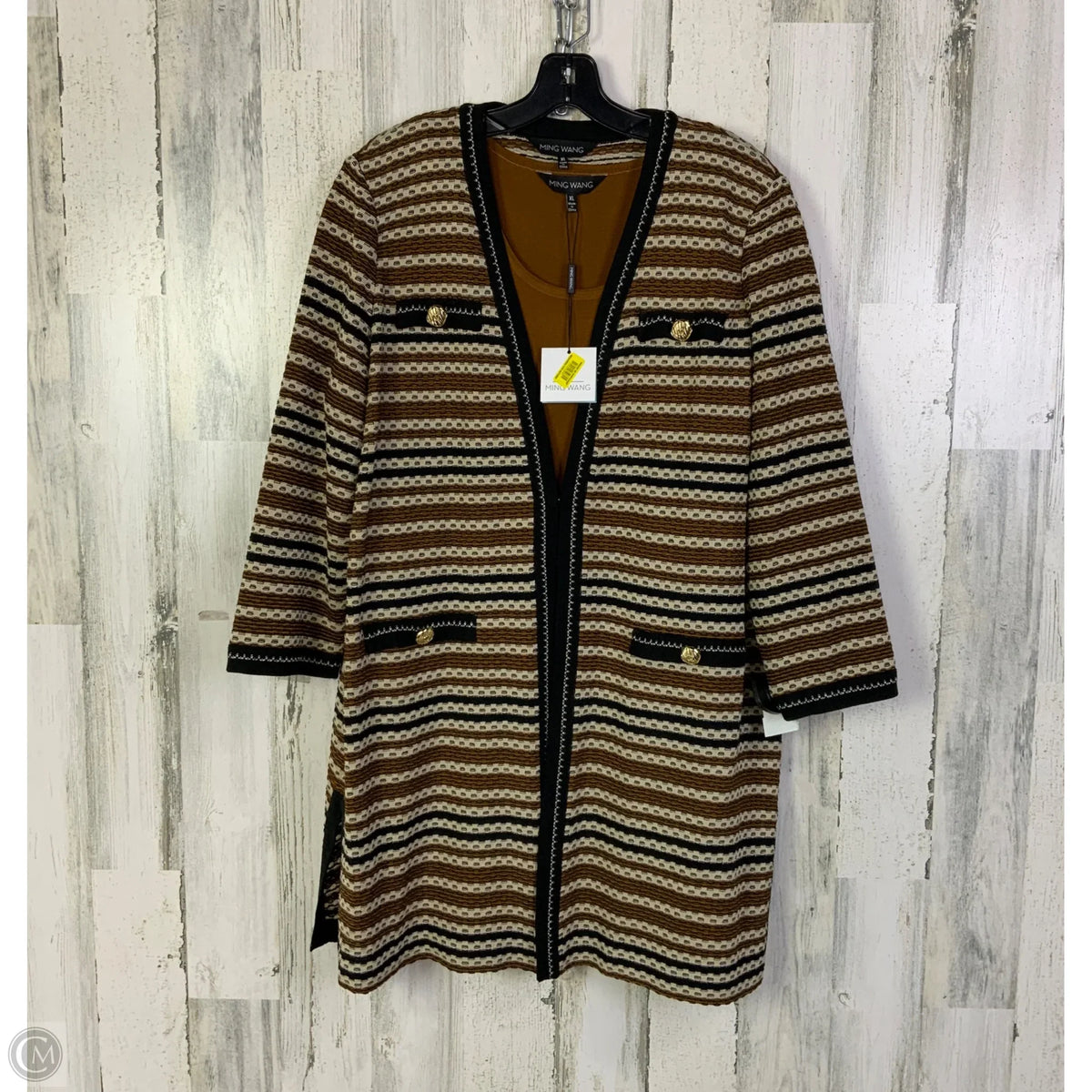 Sweater 2pc By Ming Wang In Brown, Size: Xl