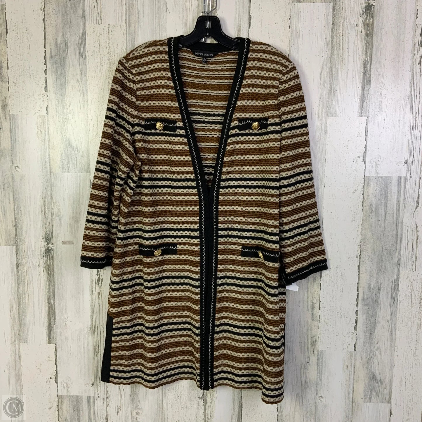 Sweater 2pc By Ming Wang In Brown, Size: Xl