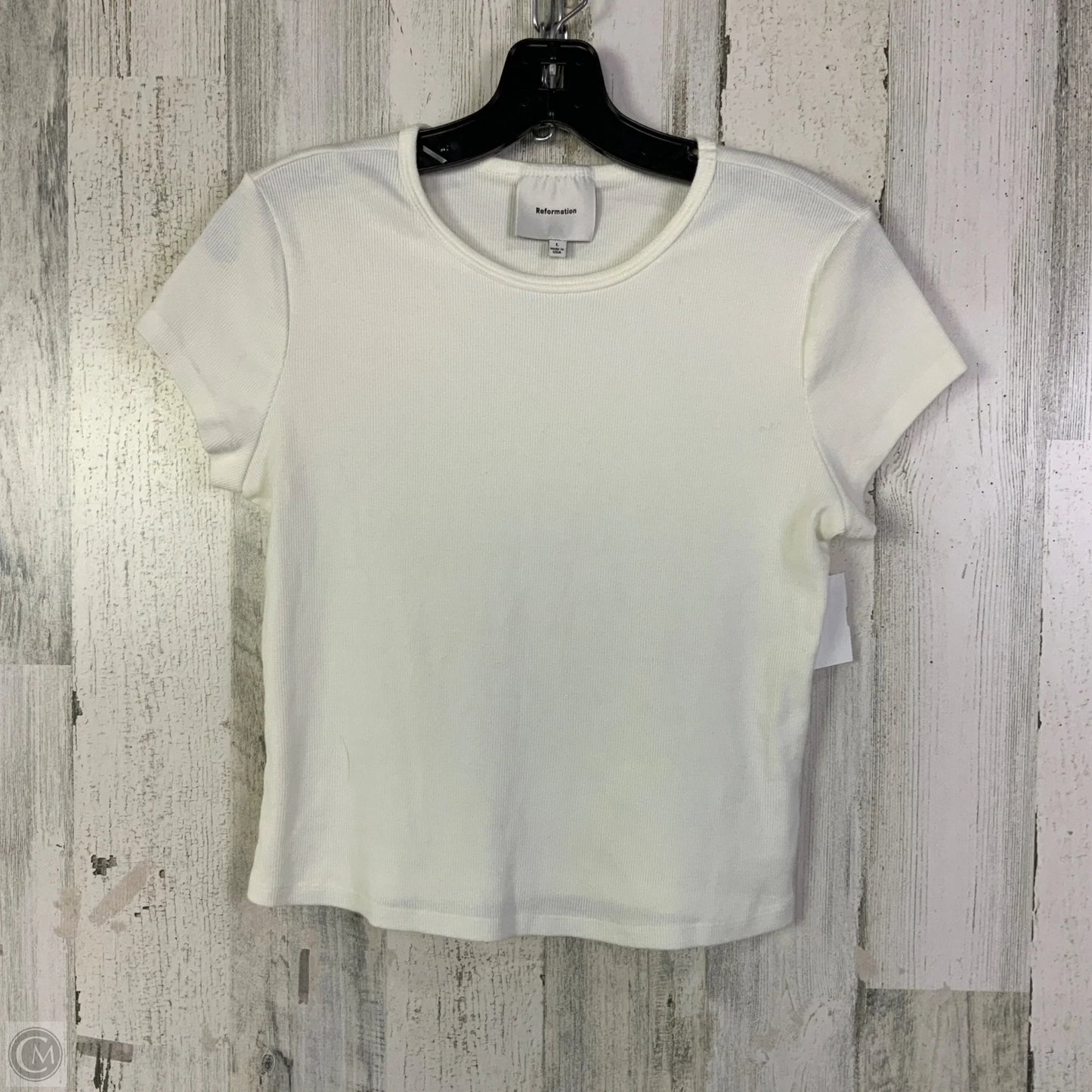 Top Short Sleeve Basic By Reformation In White, Size: L