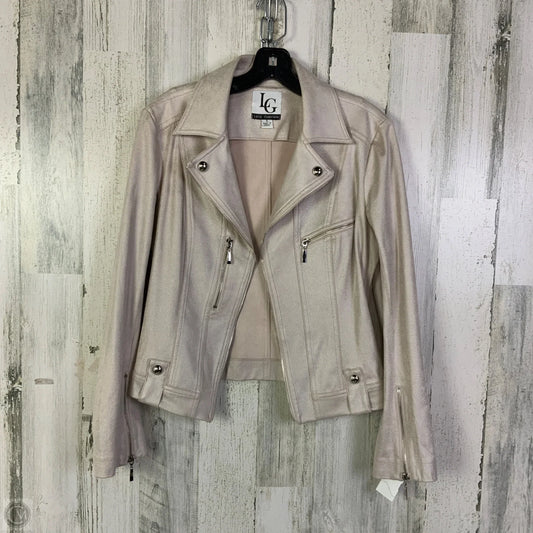 Jacket Moto By Clothes Mentor In Cream, Size: S