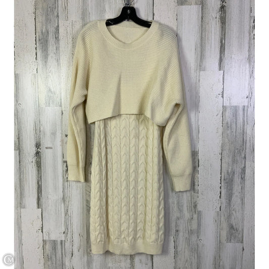 Dress Sweater By Shein In Cream, Size: L