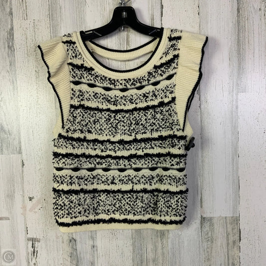 Vest Sweater By Anthropologie In Black & Cream, Size: S