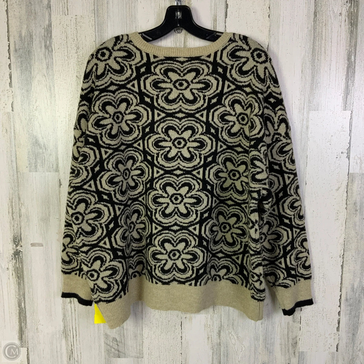 Sweater By Philosophy In Black & Tan, Size: 2x