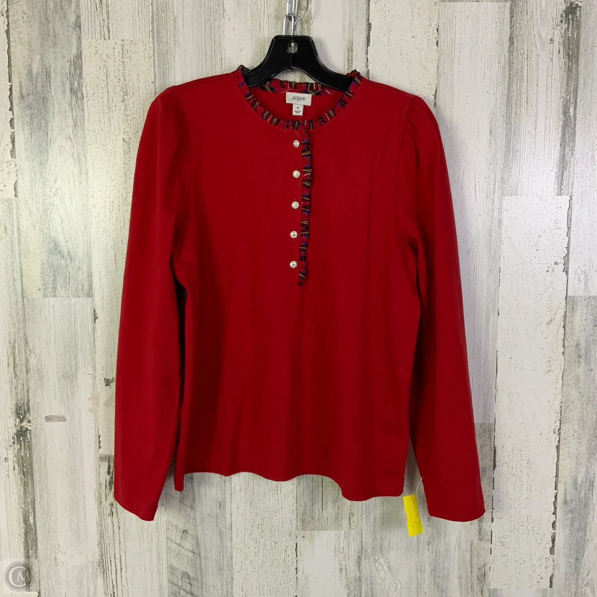 Top Long Sleeve By J. Crew In Red, Size: M