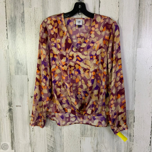 Blouse Long Sleeve By Cabi In Purple, Size: Xs