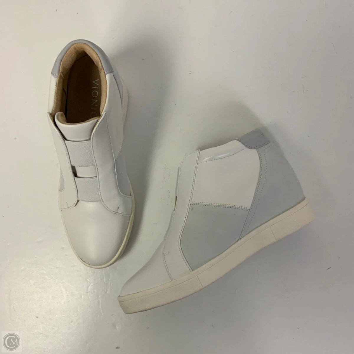 Shoes Heels Wedge By Vionic In Blue & White, Size: 7.5