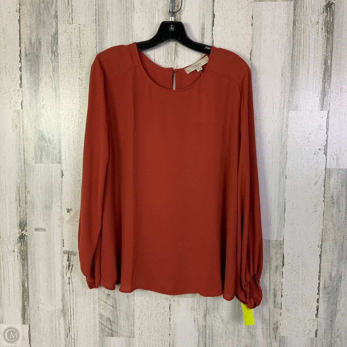 Blouse Long Sleeve By Loft In Orange, Size: L