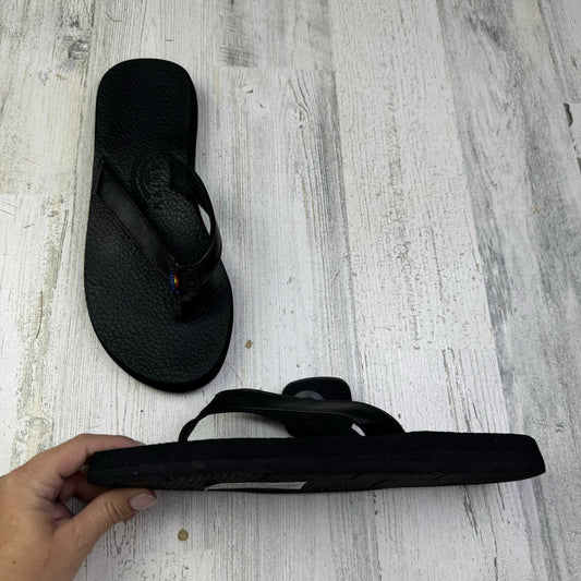 Black Sandals Flip Flops rainbow Size 8