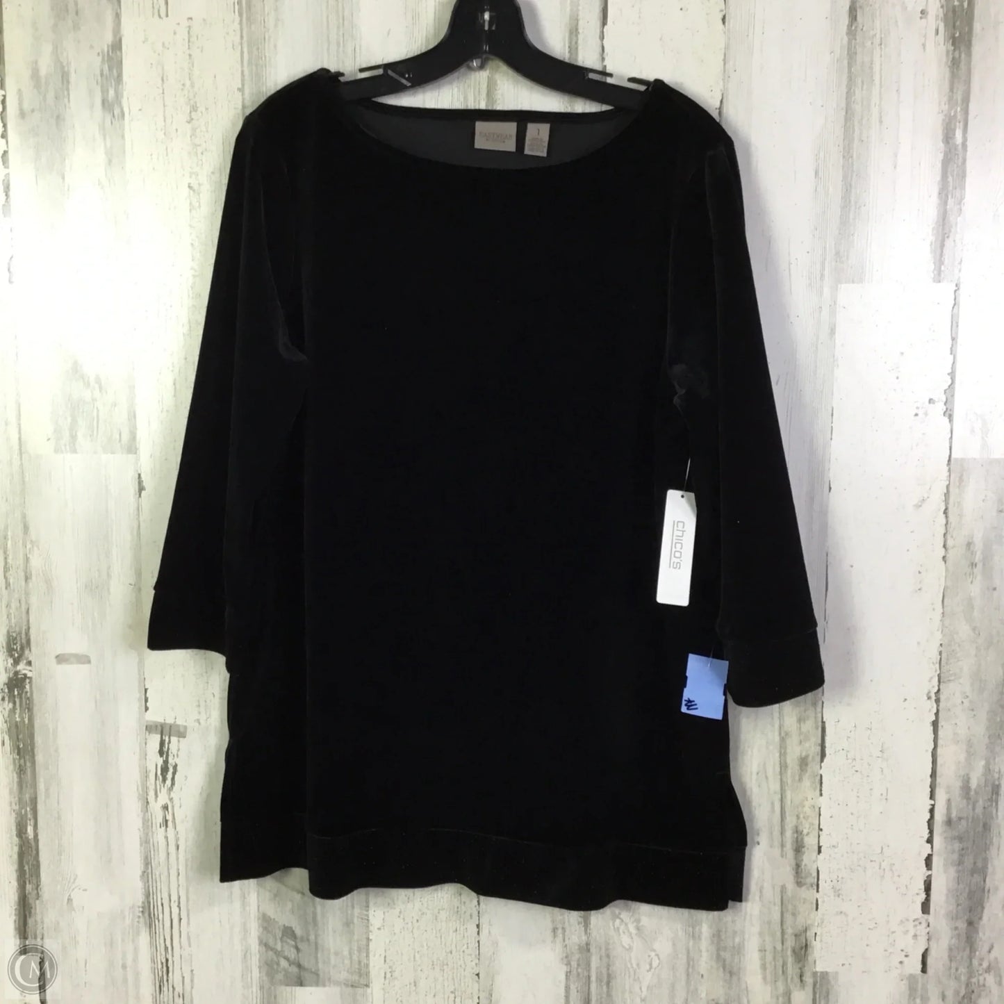 Top 3/4 Sleeve By Easywear By Chicos In Black, Size: M