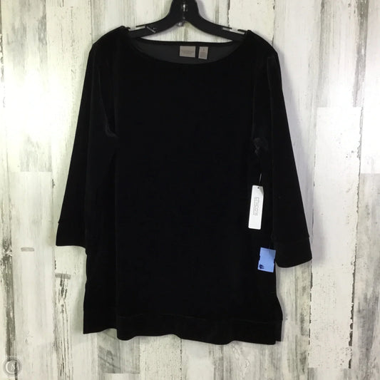 Top 3/4 Sleeve By Easywear By Chicos In Black, Size: M