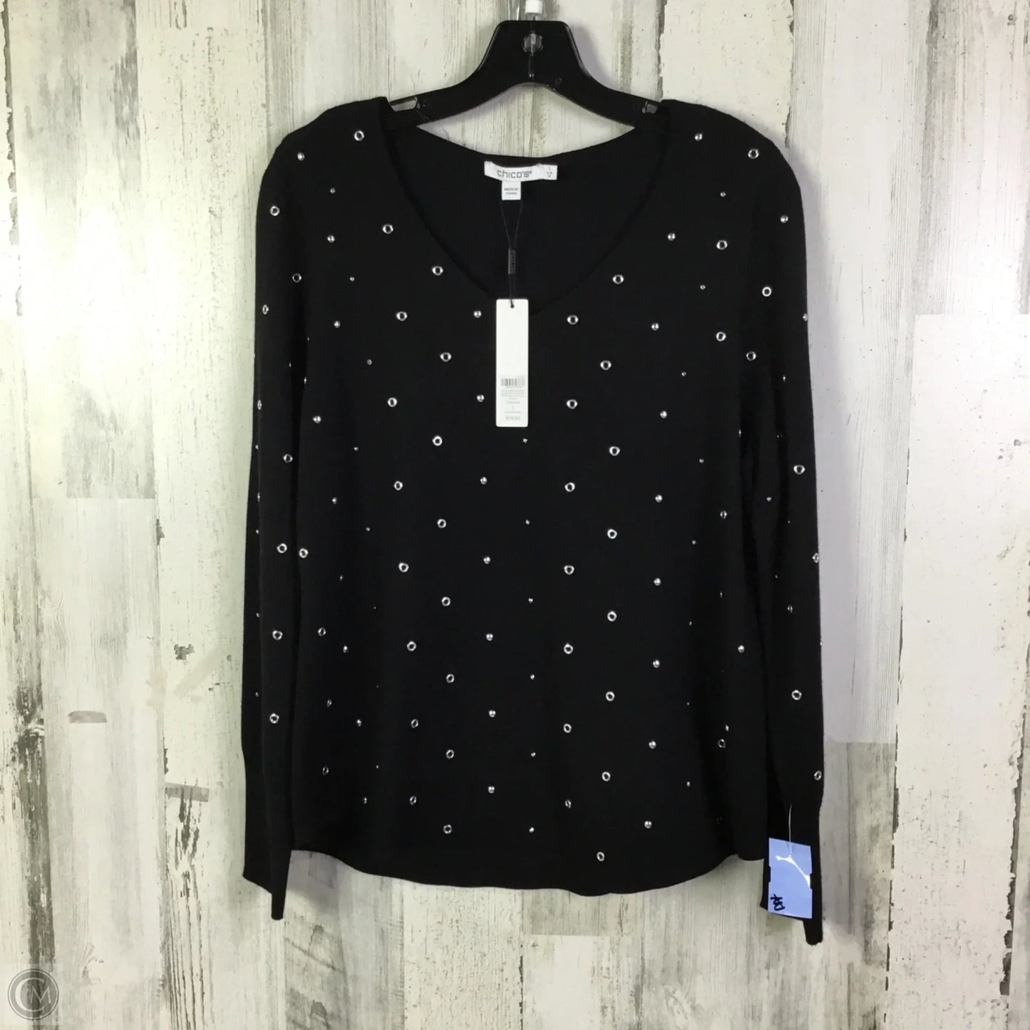 Sweater By Chicos In Black, Size: M