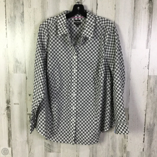 Blouse Long Sleeve By Talbots In Black & White, Size: 1x