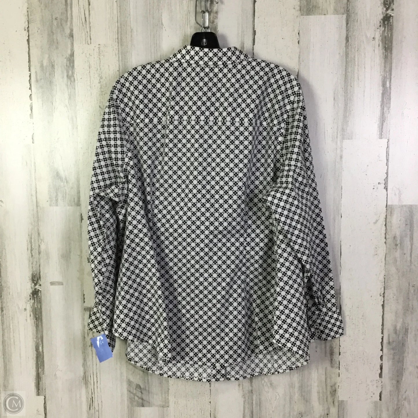 Blouse Long Sleeve By Talbots In Black & White, Size: 1x