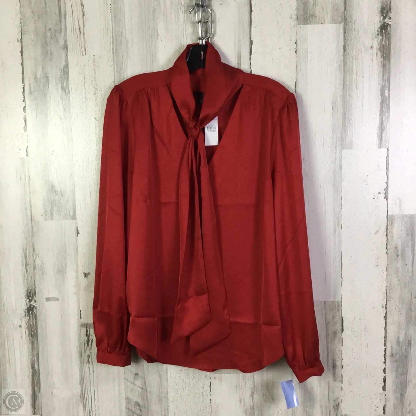 Blouse Long Sleeve By Ann Taylor In Red, Size: L